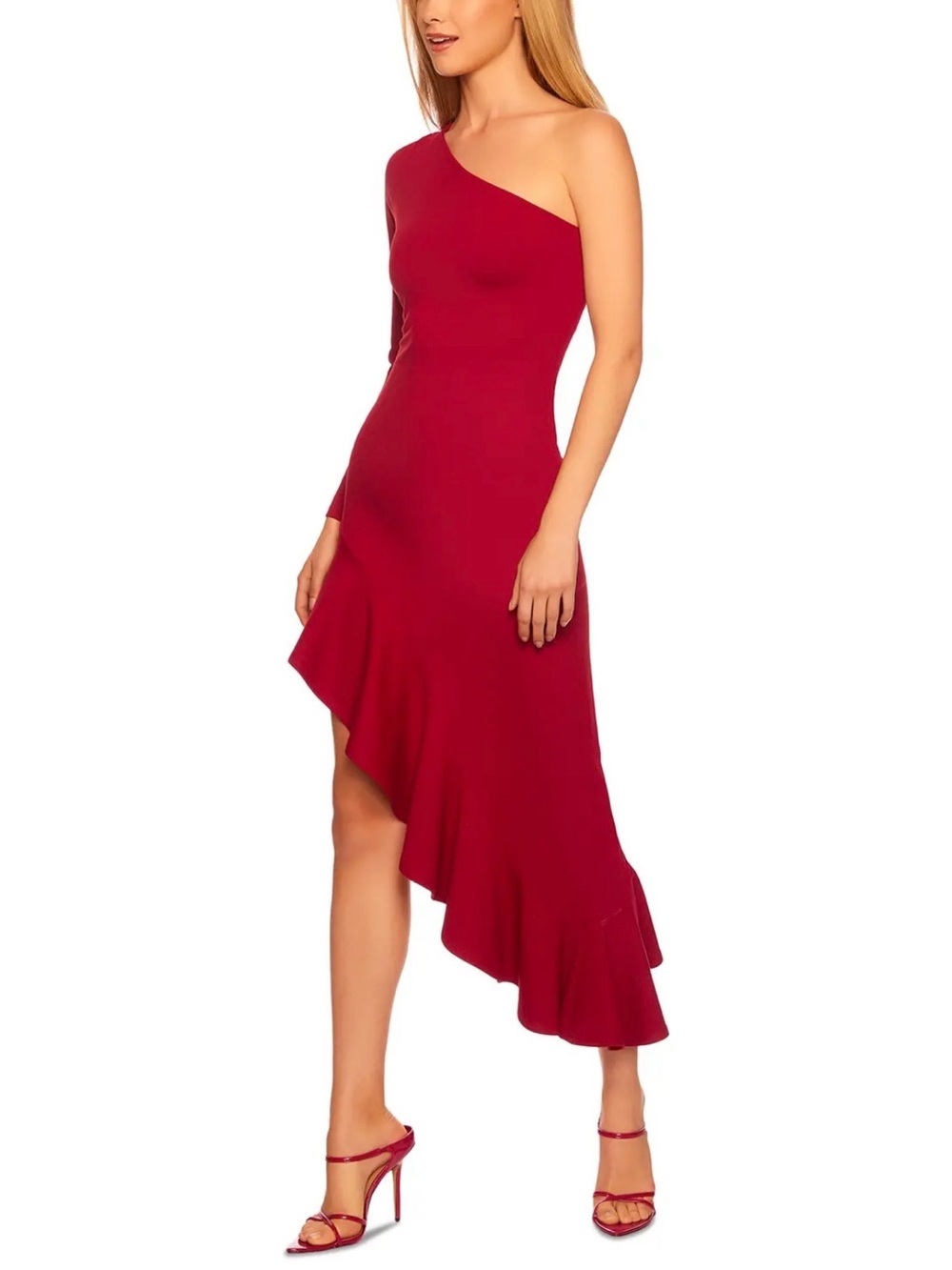 Susana Monaco One-Shoulder Asymmetrical Dress in Berries Size M NWT - Picture 4 of 9